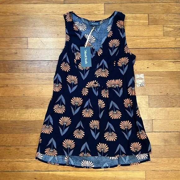 ModCloth Button Front Back Tie Floral Top, size Small - Picture 2 of 11